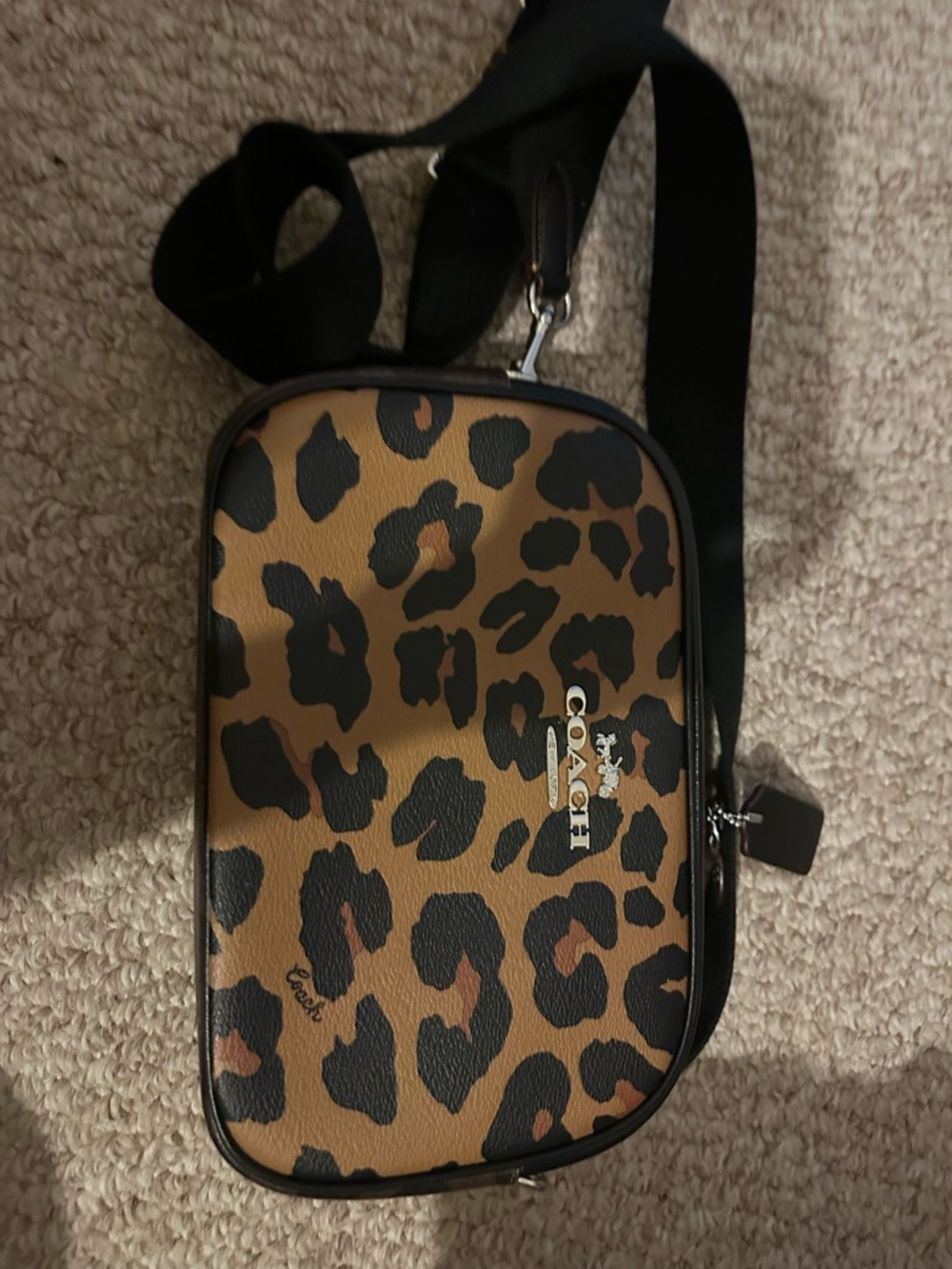 Coach Leopard Print Crossbody - Brown & Black